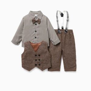 Kids Brown and Cream Formal Outfit Set